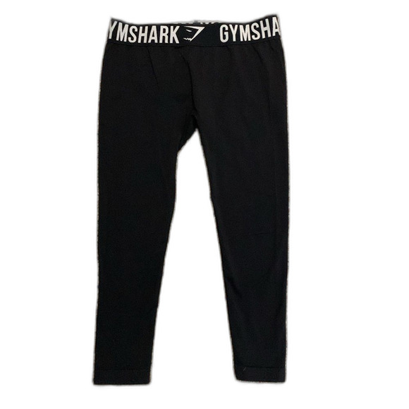 Gymshark Black High Waisted Logo Waistband Capri Leggings Size Small - Picture 1 of 9